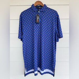 RLX Ralph Lauren Golf Polo Shirt Blue Floral Print Men’s Size L NWT $98.50
